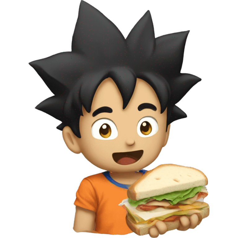 Goku eating a sandwich emoji