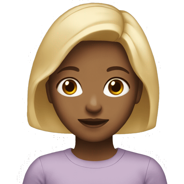 Girl with blond hair and brown eyes emoji