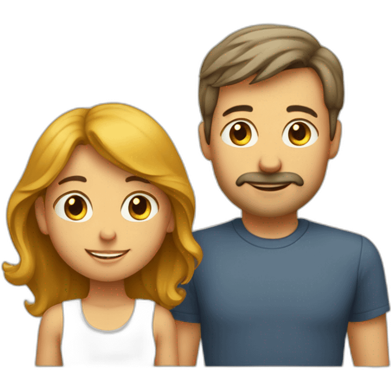 Une petite fille avec ses parents  emoji