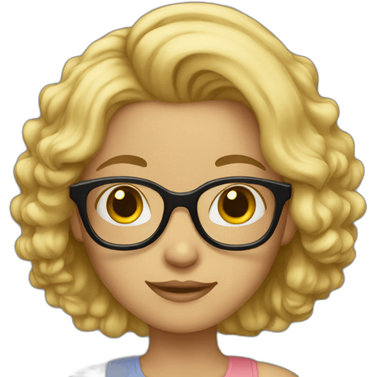 girl with glasses and hair blond emoji