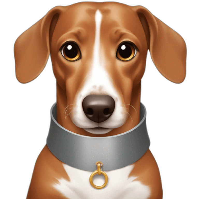 dachshund with a Elizabethan collar emoji