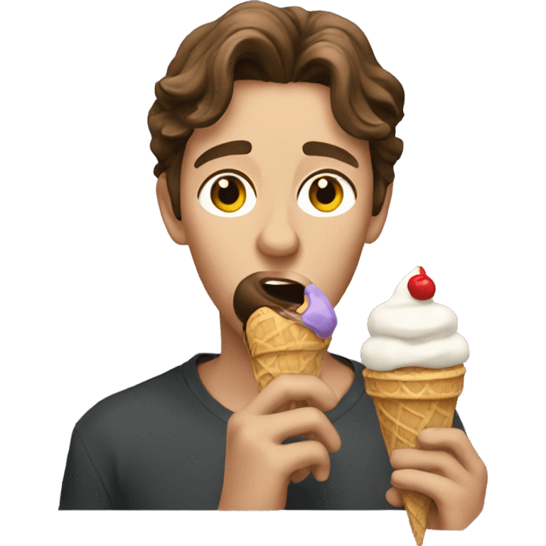 Blair eating an ice cream emoji