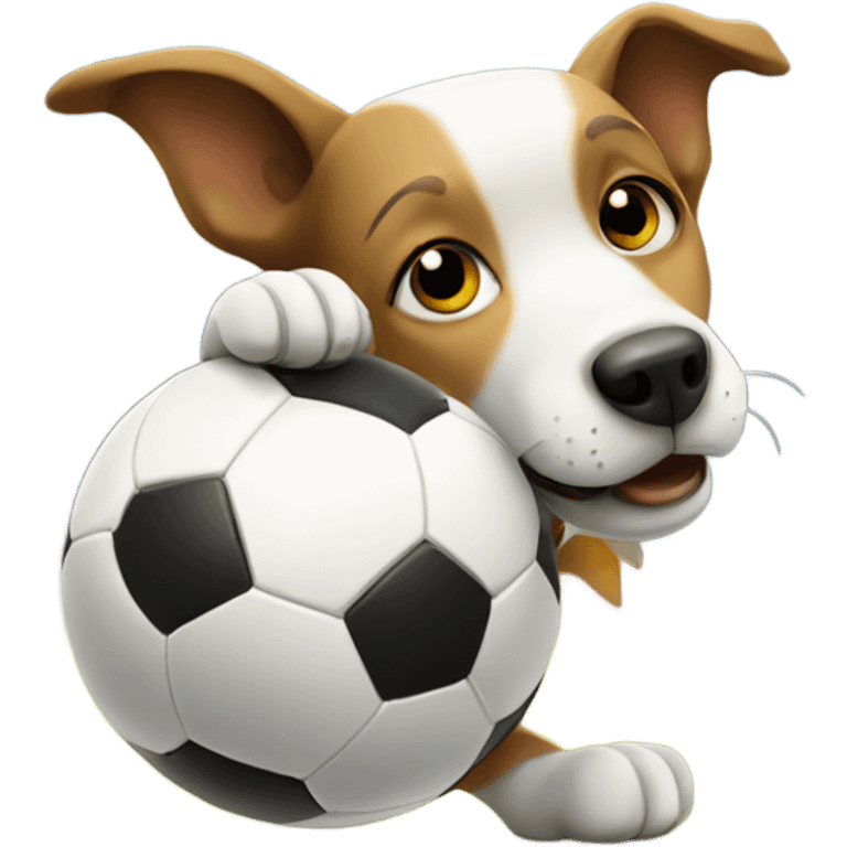 Dog playing soccer  emoji