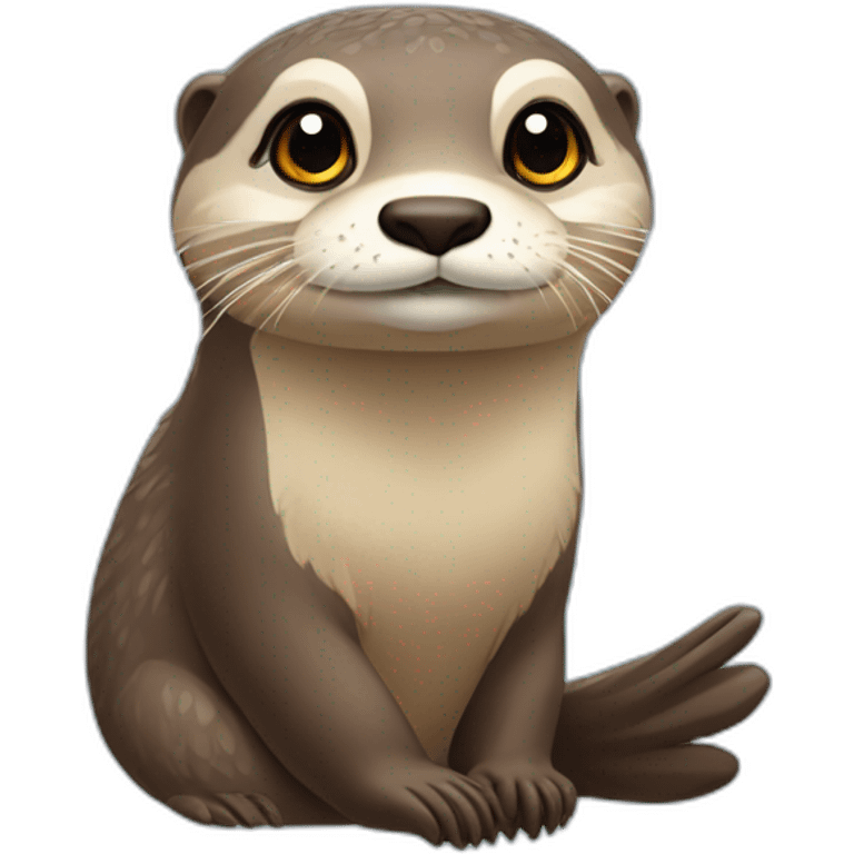 Loutre avec des ailes de papillon emoji