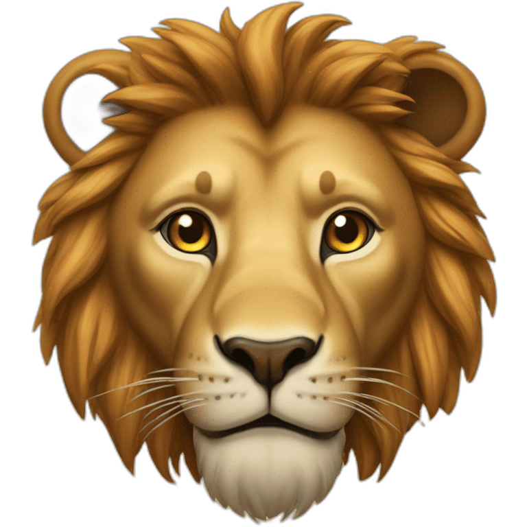 Lion sur un ours emoji