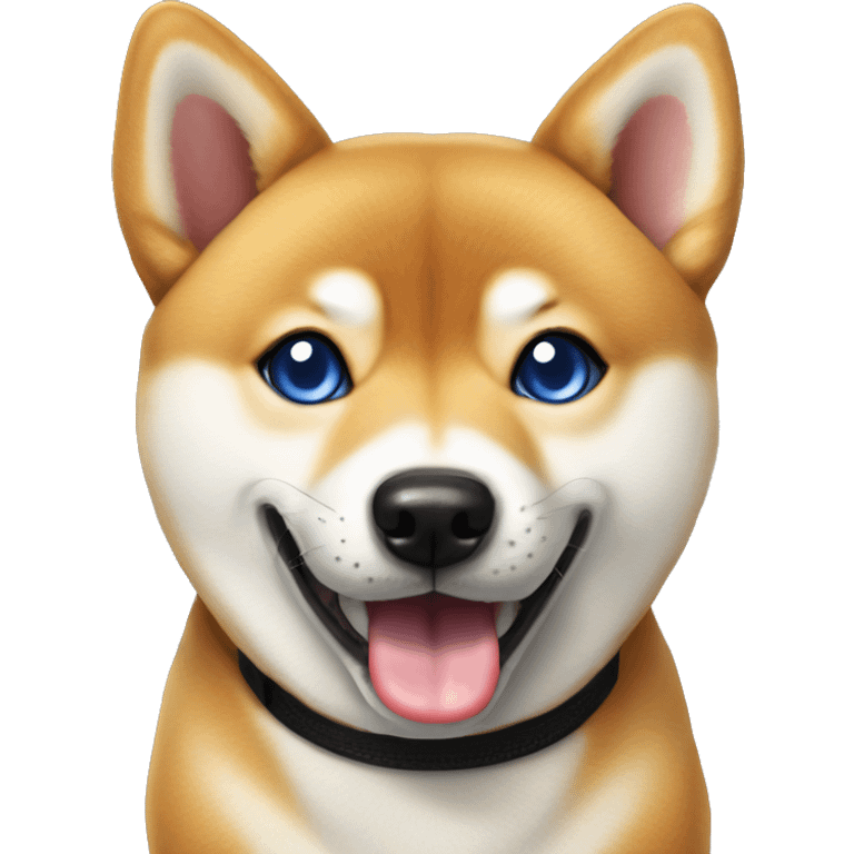 shiba inu blue eyes with tongue out emoji