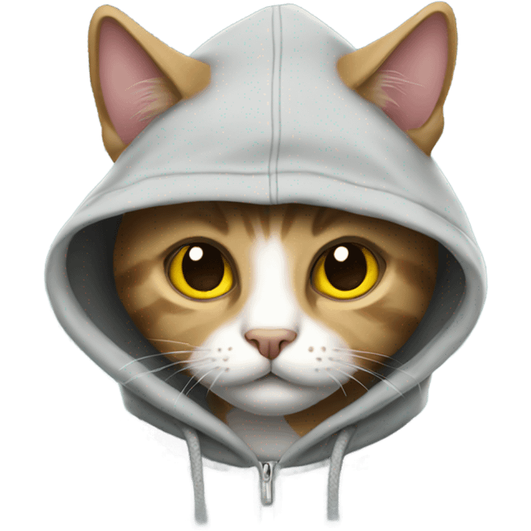 Cat wearing hoodie emoji