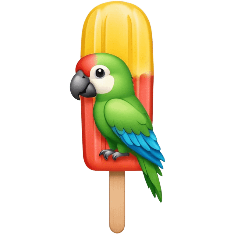 Ice pop with parrot design emoji