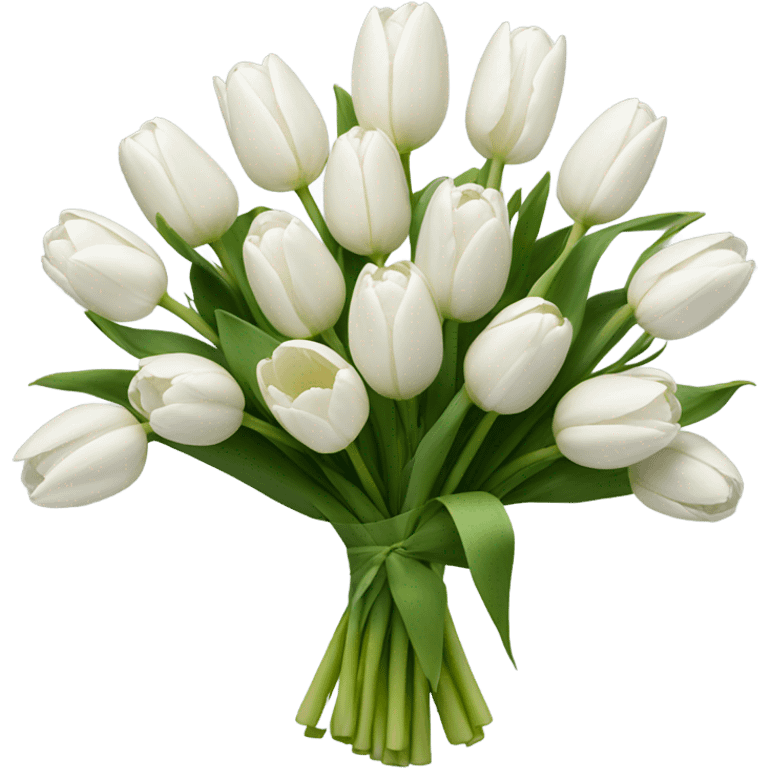 white tulip bouquet  emoji