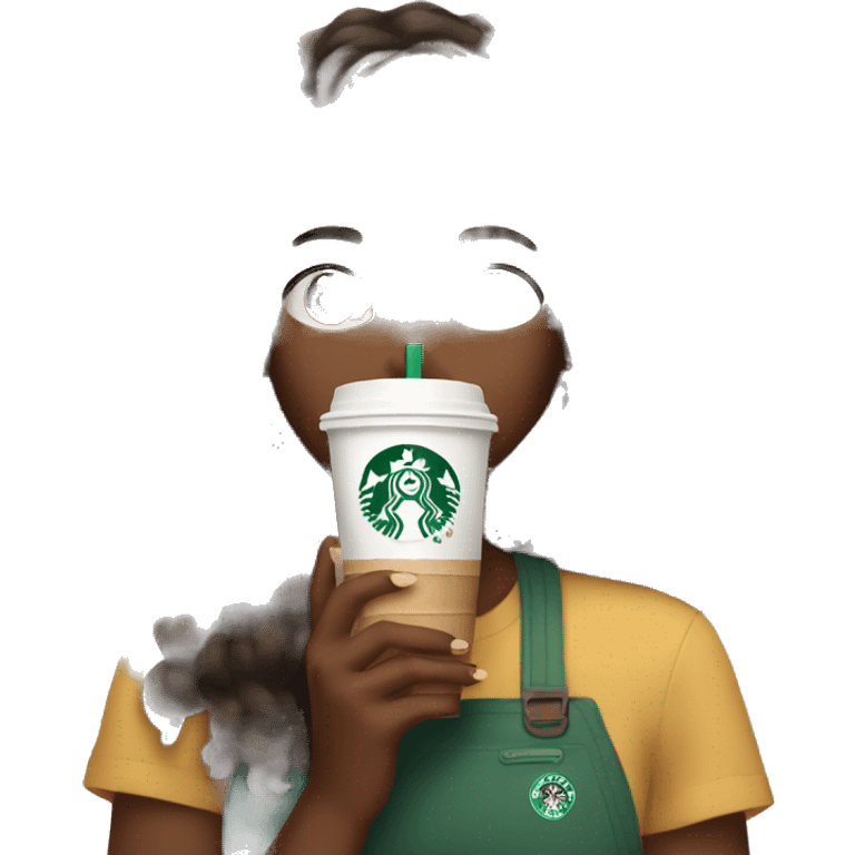 Aesthetic Girl holding Starbucks  emoji