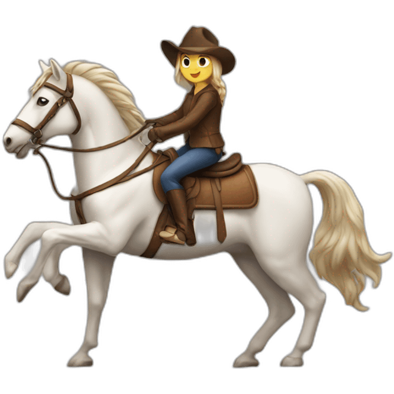 Cat riding a horse emoji