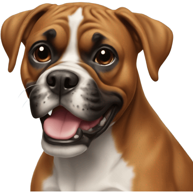 Boxer dog smiling emoji