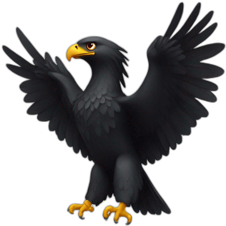 black eagle with open wings emoji