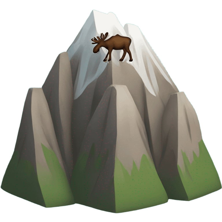 mountain with a moose smil emoji