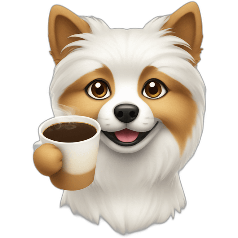 Spitz drinking coffee emoji