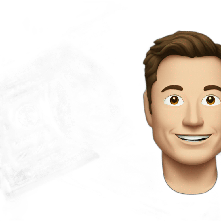 Elon musk avec un trône en billet emoji