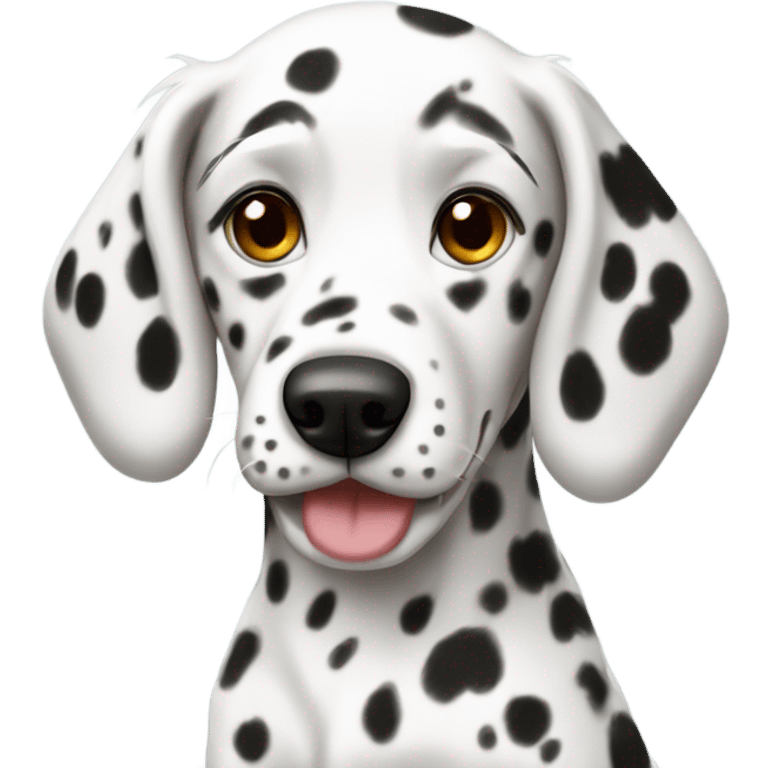 Cute long haired dalmatian emoji