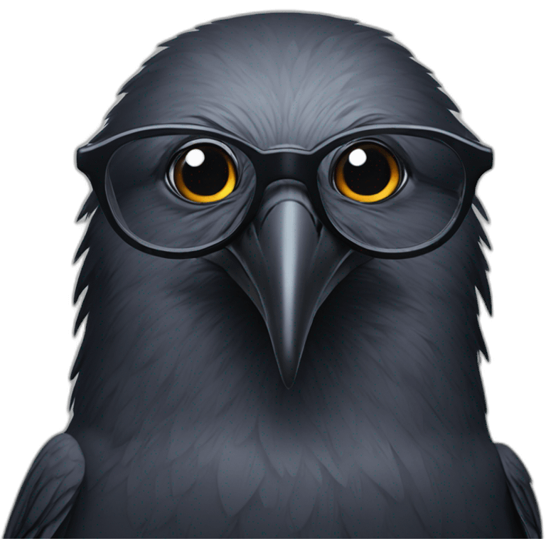 crow with glasses emoji