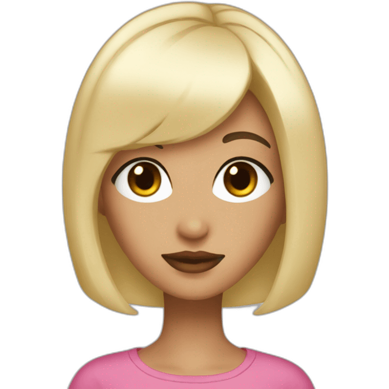 Black hair, bob cut, black eyes, super beauty girl emoji