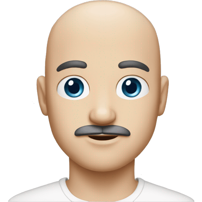 Bald man blue eyes and a mustache  emoji