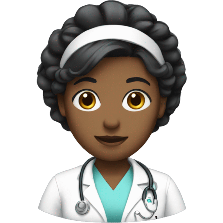 nurse black hair emoji