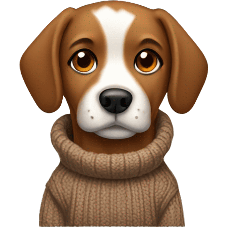 Brown Eye dog with sweater emoji