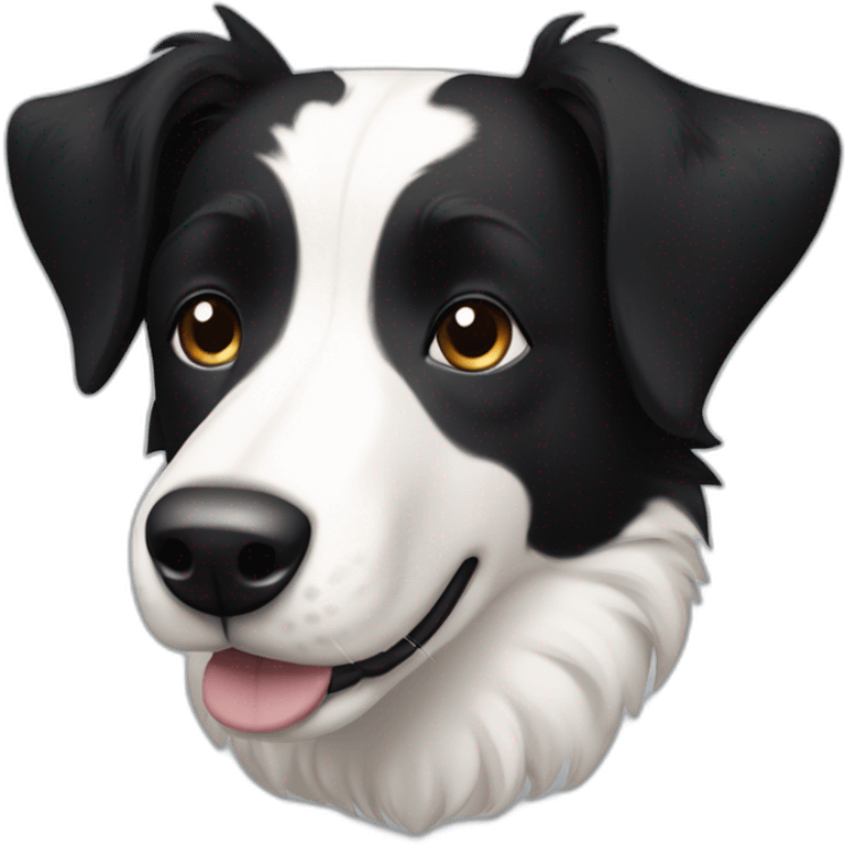 dog, short-hair, black-hair, white-chest, white-stripe-down-face, black-face, black-head, black-border-collie, mcnab emoji