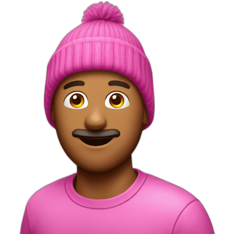 Sausage man wearing a pink beanie hat emoji