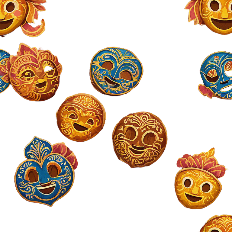 Cinematic Realistic Indonesian Batik Emoji, depicted as a richly patterned textile with intricate colorful designs, rendered with vivid textures and dynamic cultural lighting that captures its artistic heritage. emoji