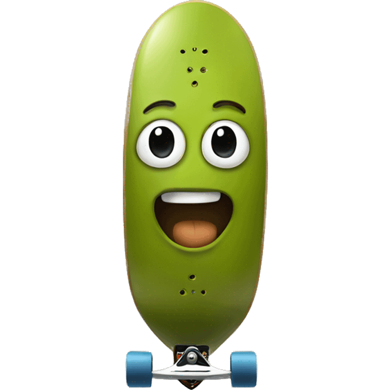 Olive in a skateboard emoji