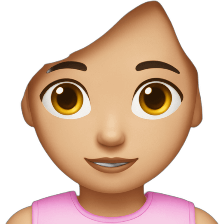 Brunette dark eyes 5 years girl celeberate birthday emoji