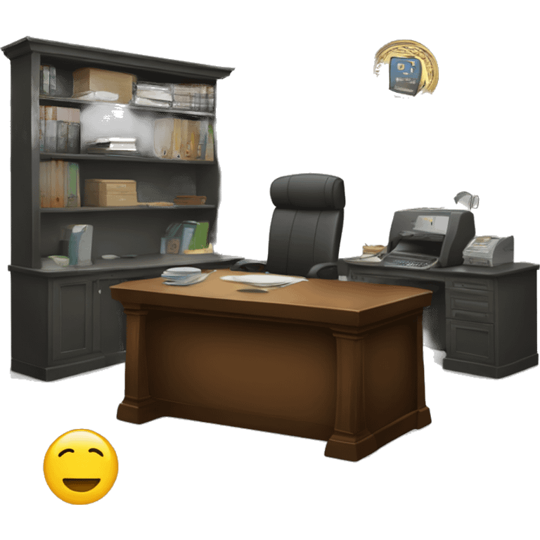 banquier sur son bureau emoji