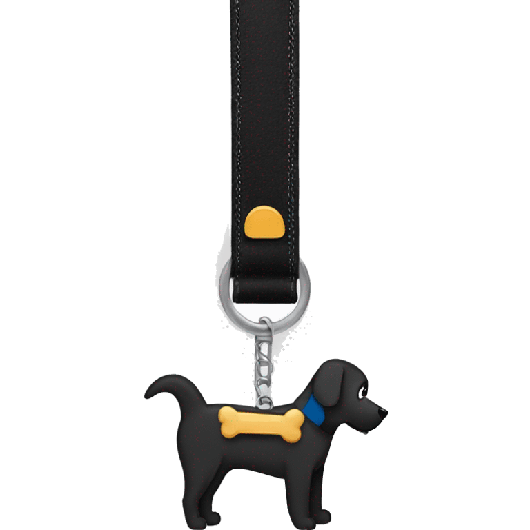 black dog collar with bone shaped tag emoji