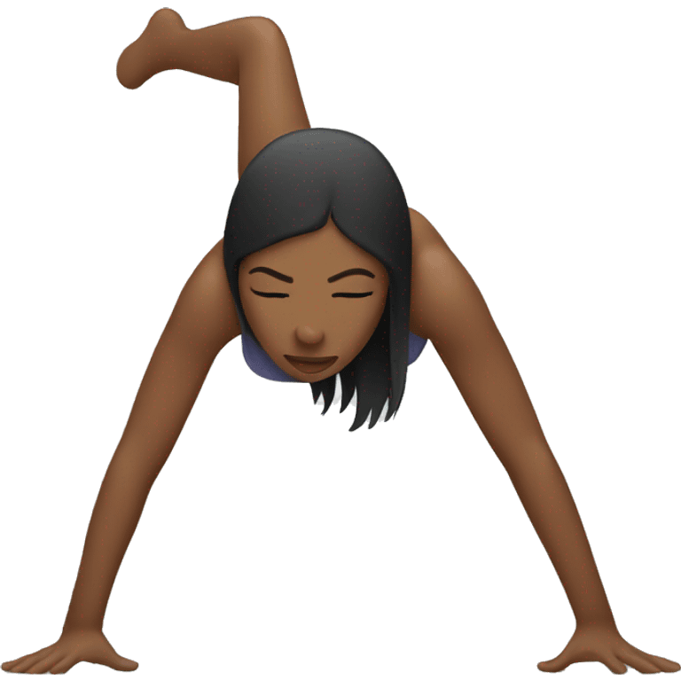 a black woman head down doing cartwheel emoji