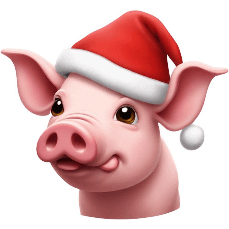 Pig with Santa hat emoji