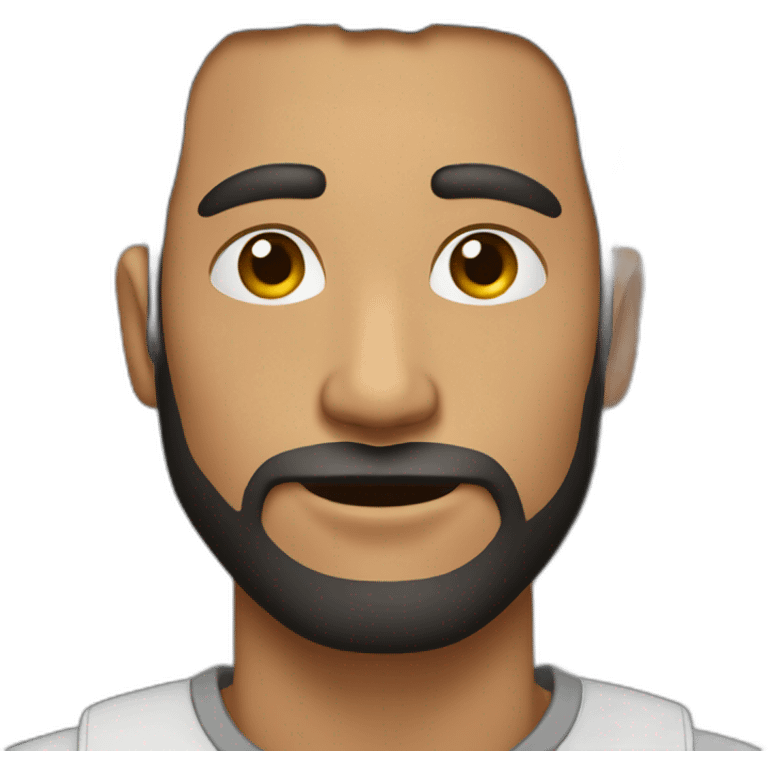 Hombre joven sin pelo con barba emoji