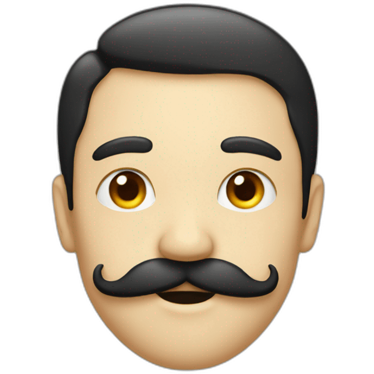 moustache half black and half white emoji