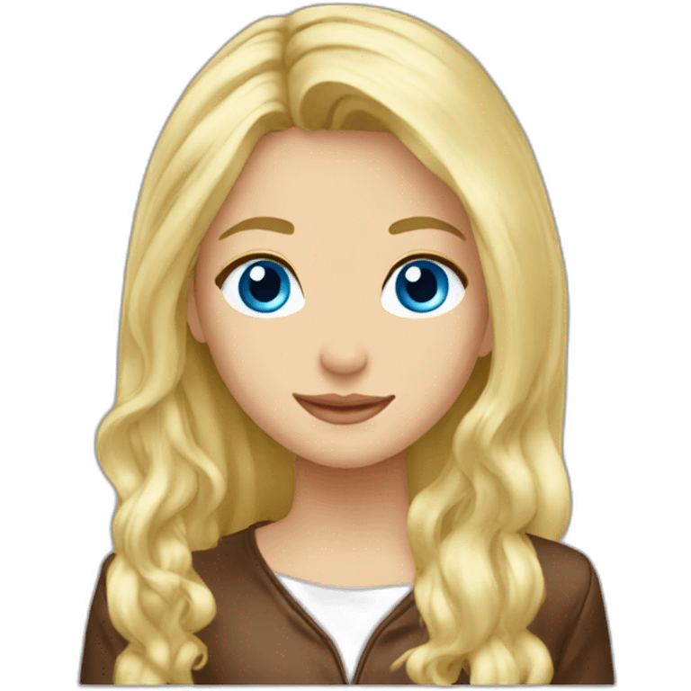 blond long hair blue-eyes-eat chocolate emoji