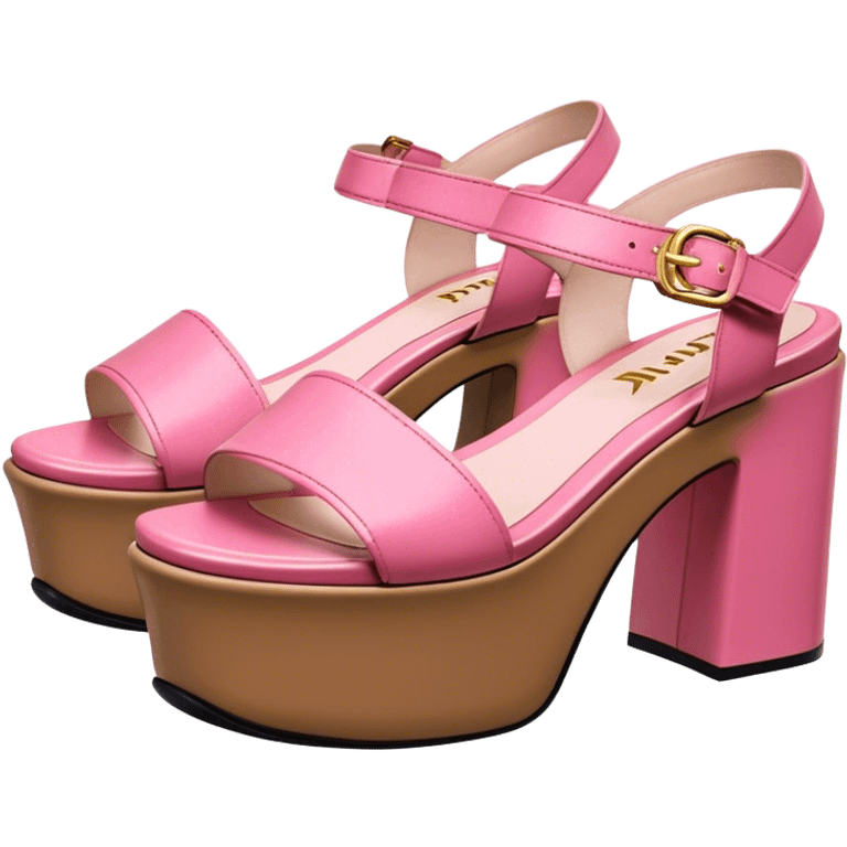 Platform Prada sandals pink emoji