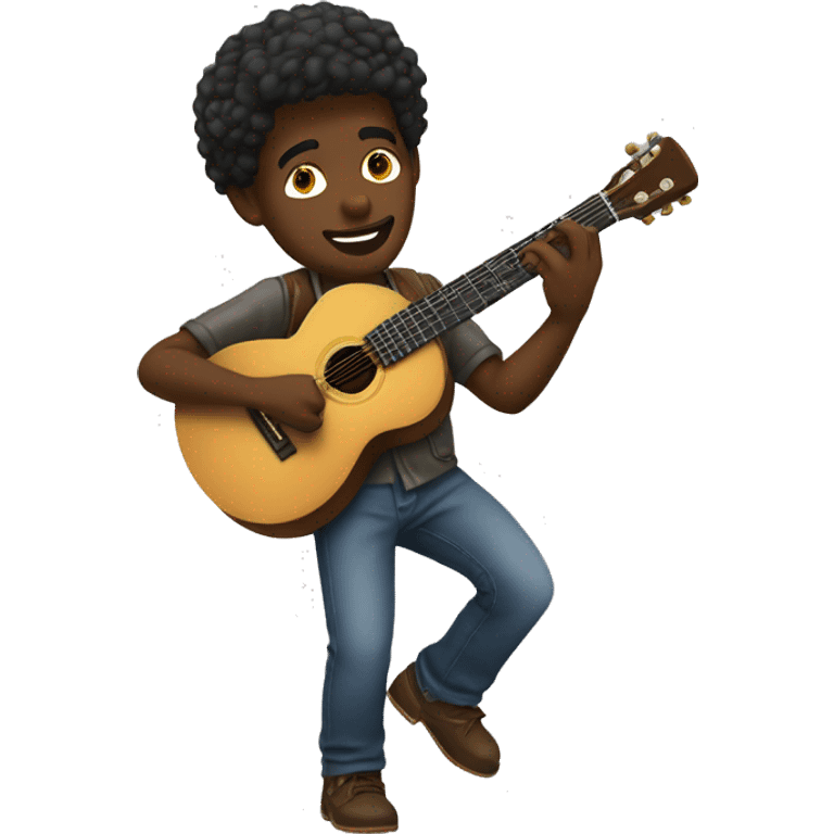 Jovem negro tocando cavaquinho emoji