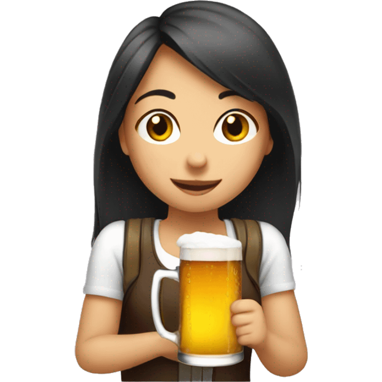 Drinking beer a girl emoji