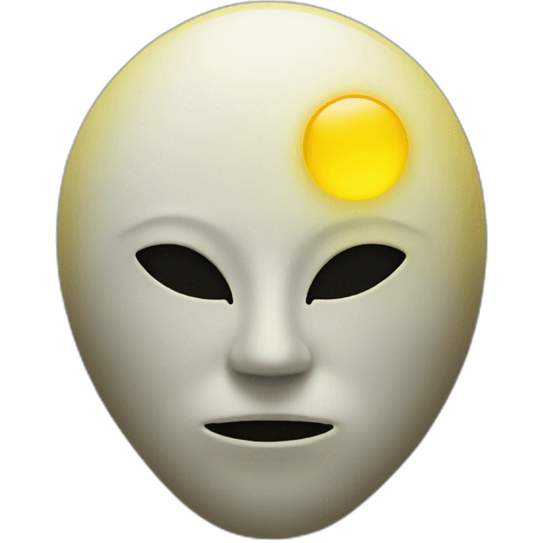 Yellow moon face in mask emoji