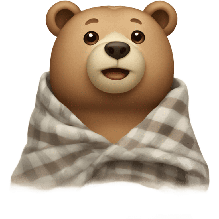 bear cozy in blanket emoji