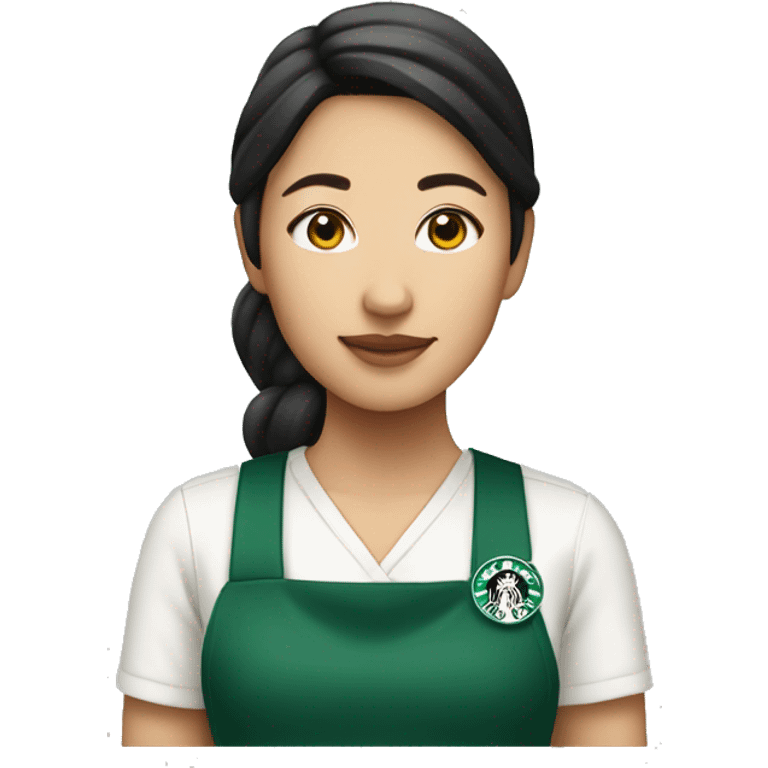 Beautiful asian starbucks barista emoji