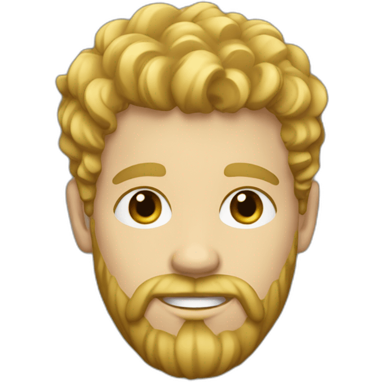 blond guy with taper cut, curly front and dark blonde beard emoji