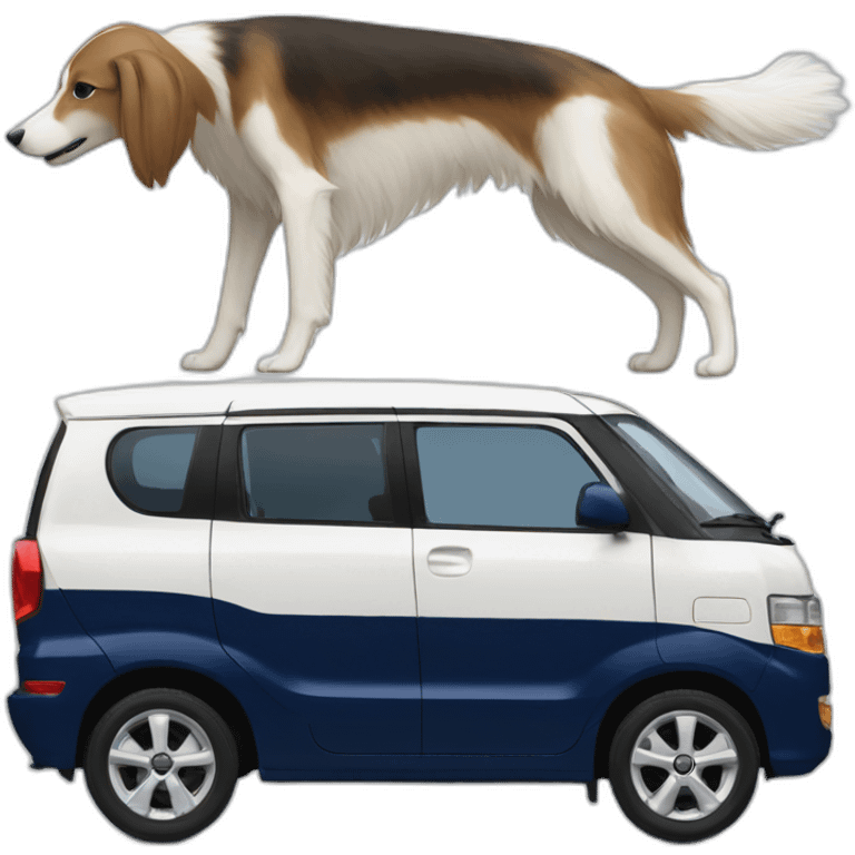 daihatsu dark blue atrai and white saluki emoji