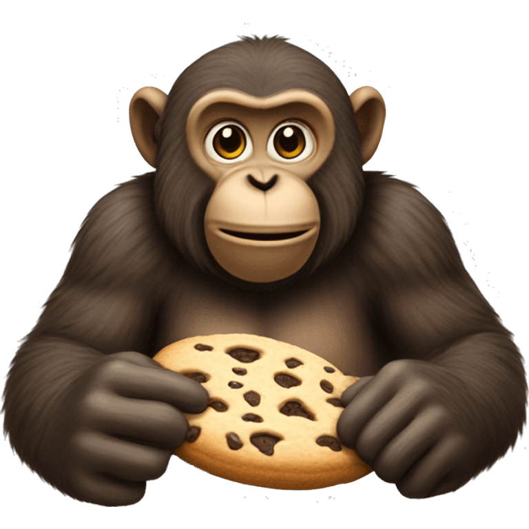 Big fat monkey eating a cookie emoji