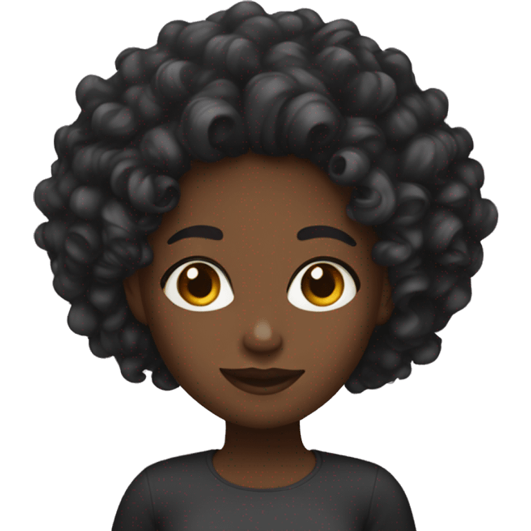 Black girl with curls  emoji