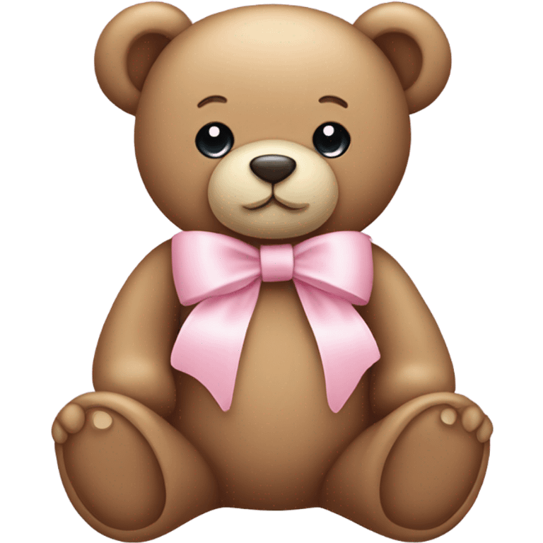 teddy bear with pastel pink bow emoji