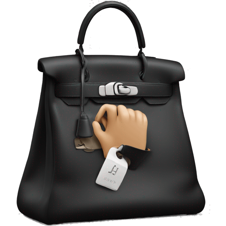 Hermes Herbag in black emoji